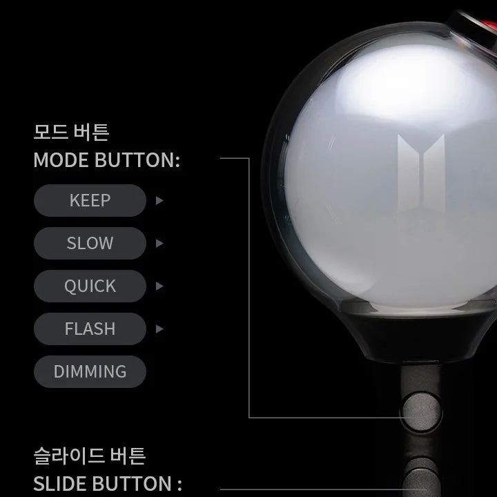 Unboxed BTS Army Bomb Ver.4 Special - Lightstick Edition SE, showing the sleek and stylish design of the lightstick.