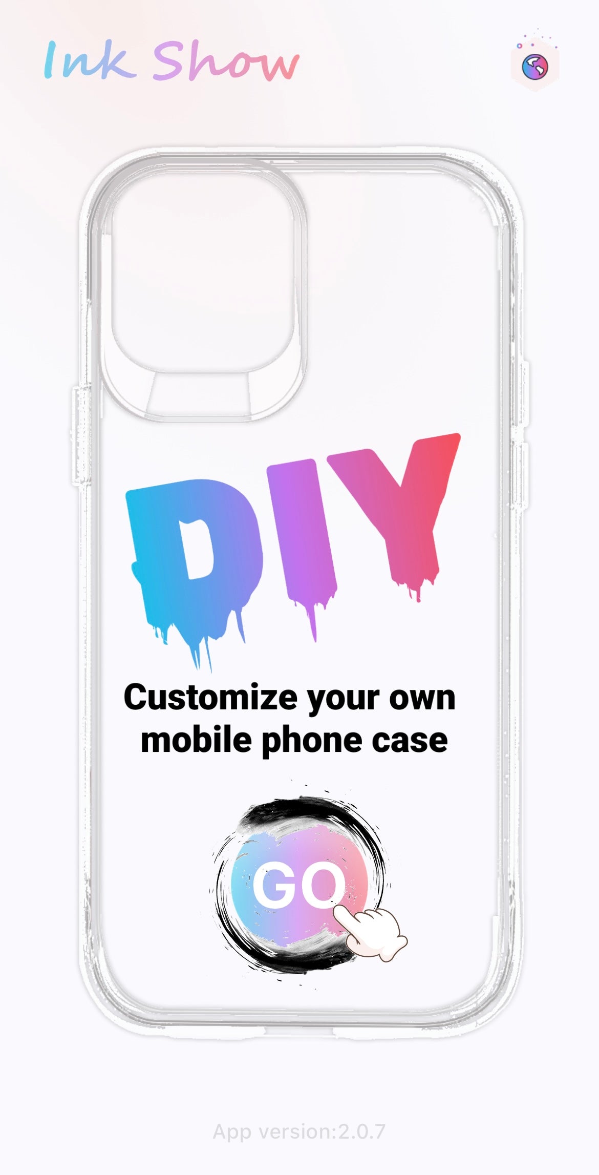 Image of instructions for using ink app for iPhone case bts