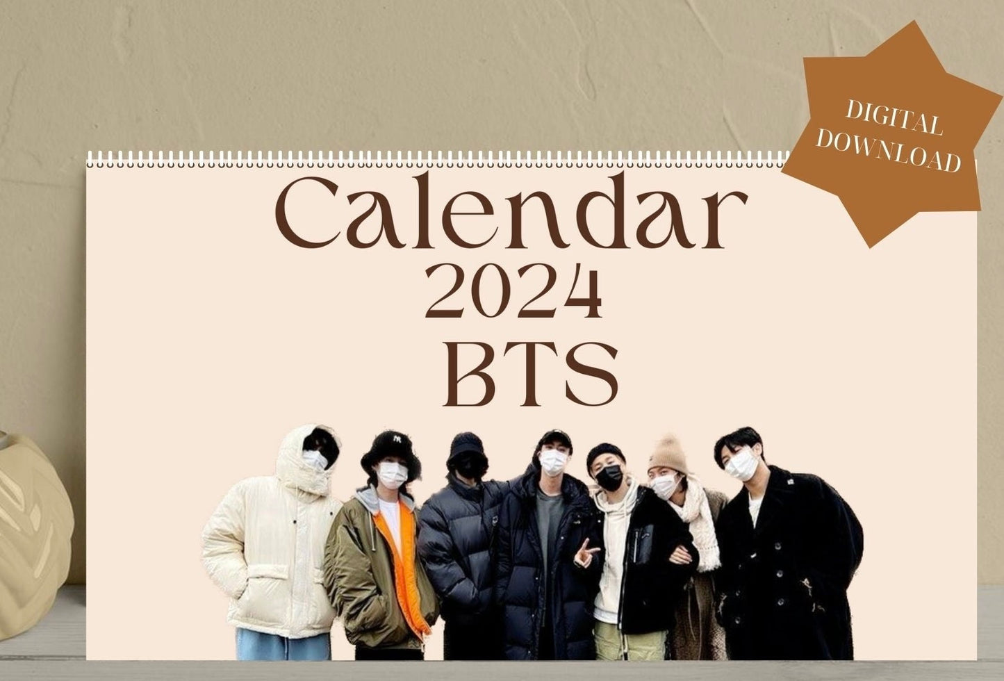 BTS 2024 Monthly Calendar Printable PDF Instant Download