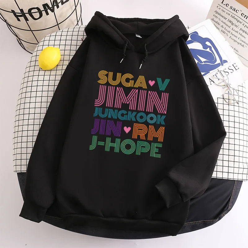 BTS hoodie printed with 7 members' names for the Army in the world