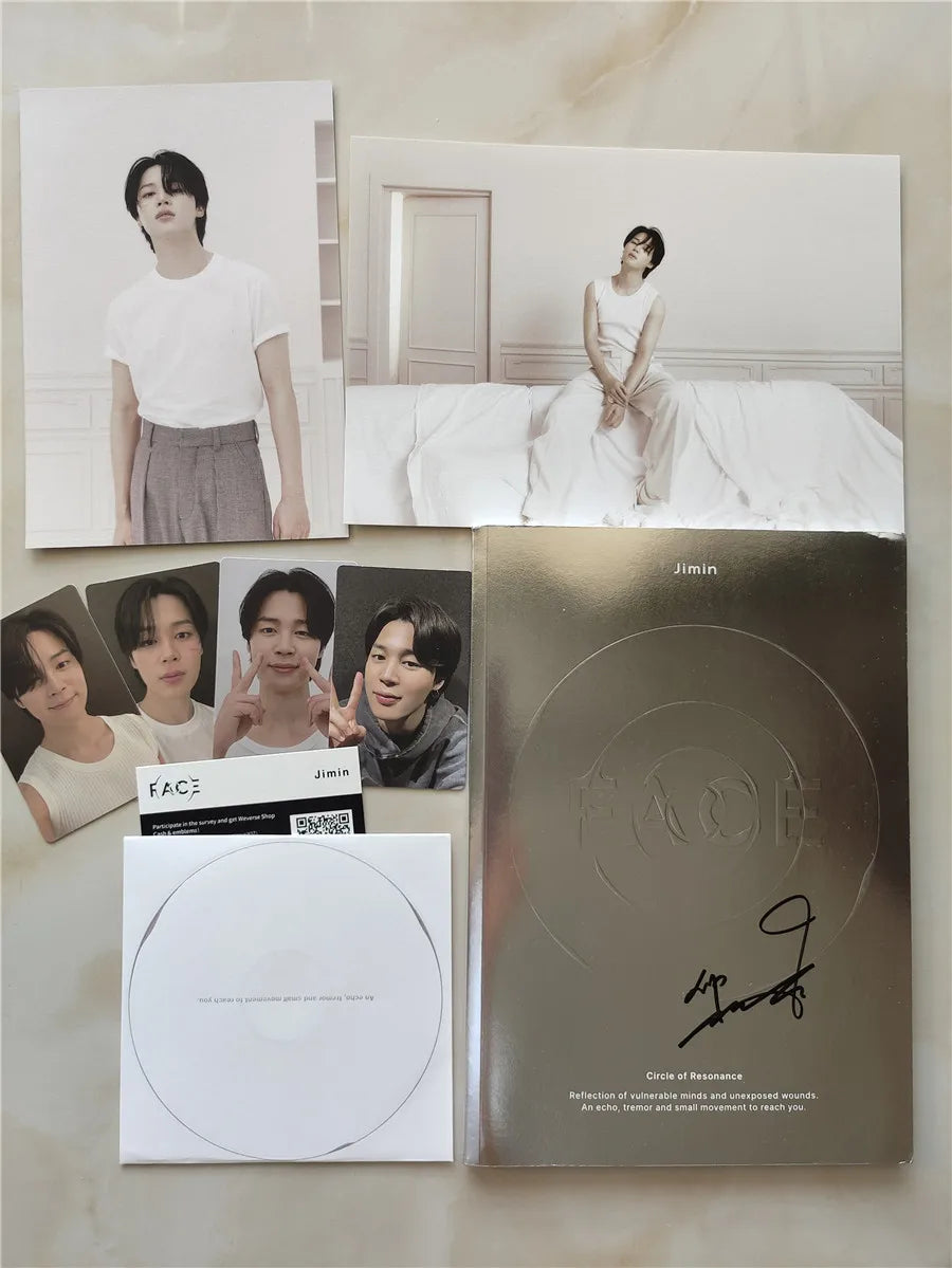 BTS Jimin FACE Solo Album Sales: Autographed CD Set with Photobook and Card - K-POP