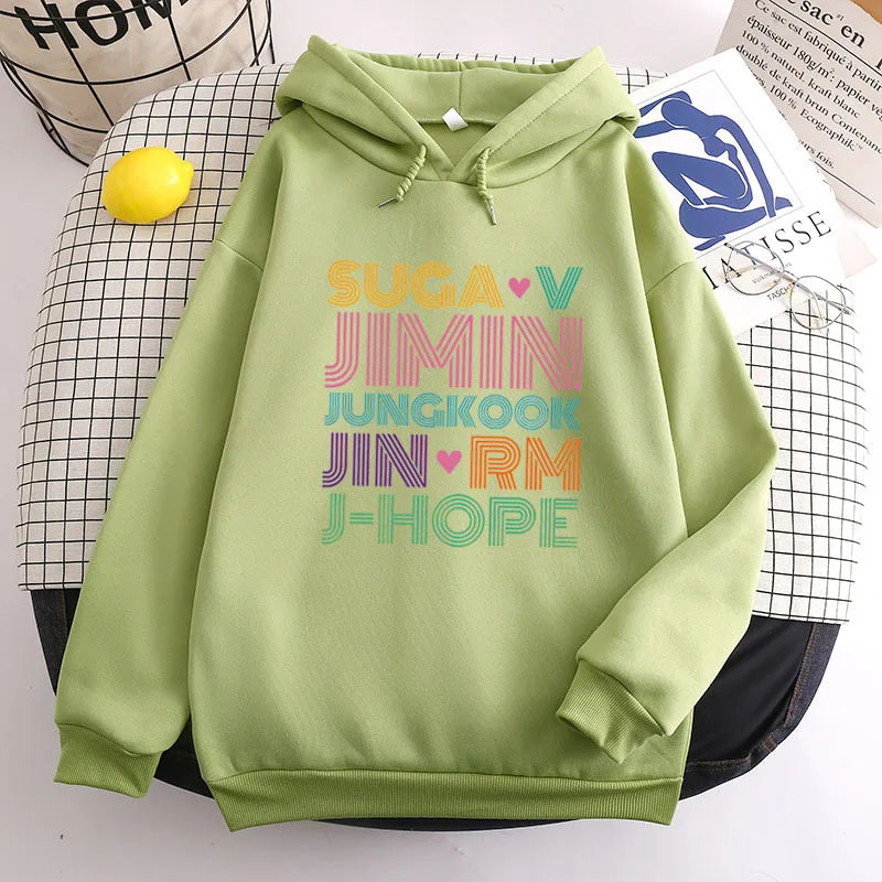 BTS hoodie printed with 7 members' names for the Army in the world