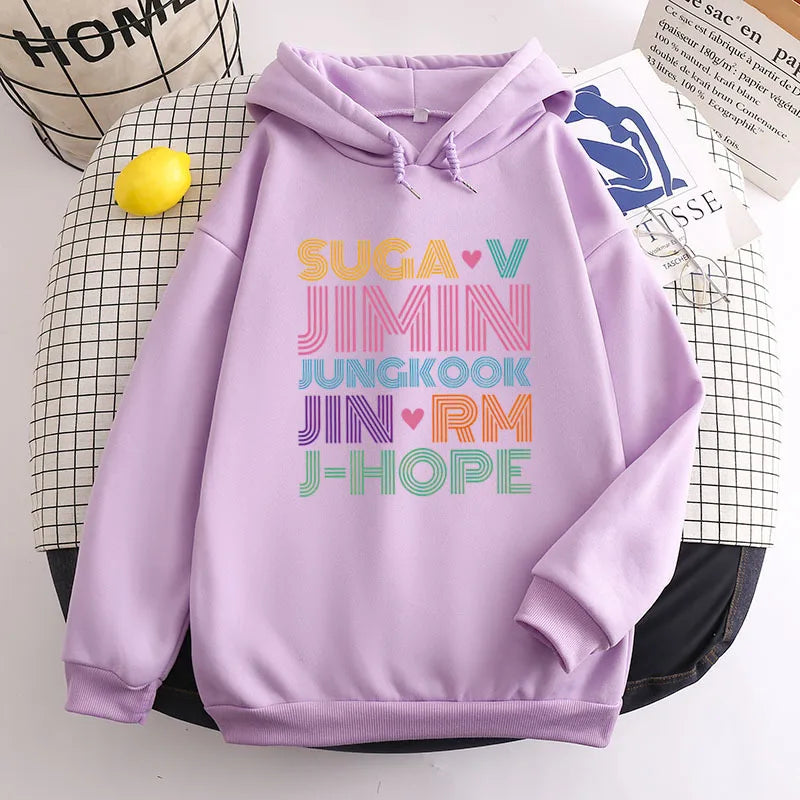 BTS hoodie printed with 7 members' names for the Army in the world