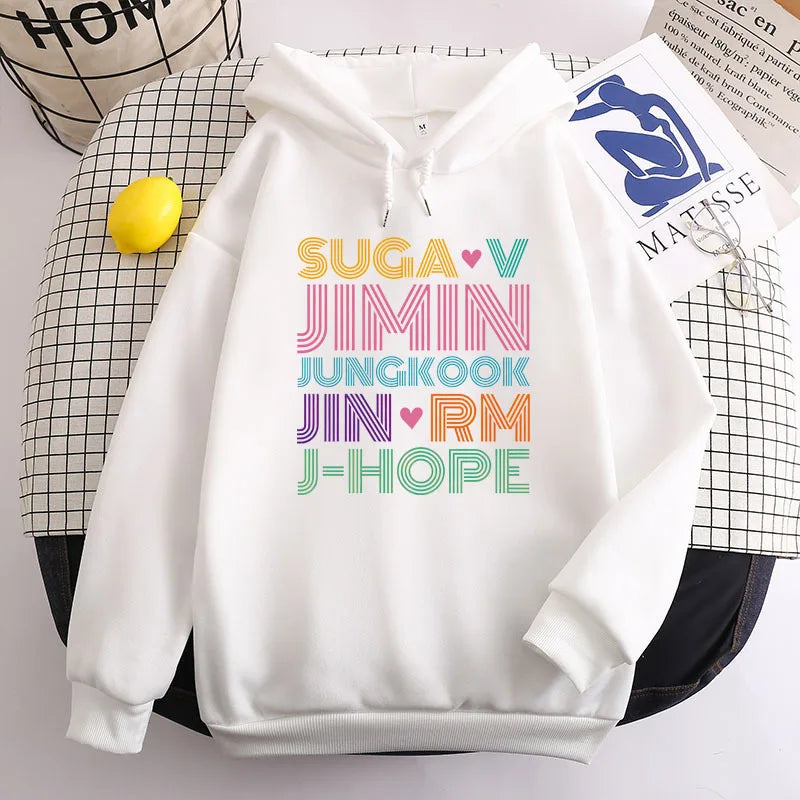 BTS hoodie printed with 7 members' names for the Army in the world