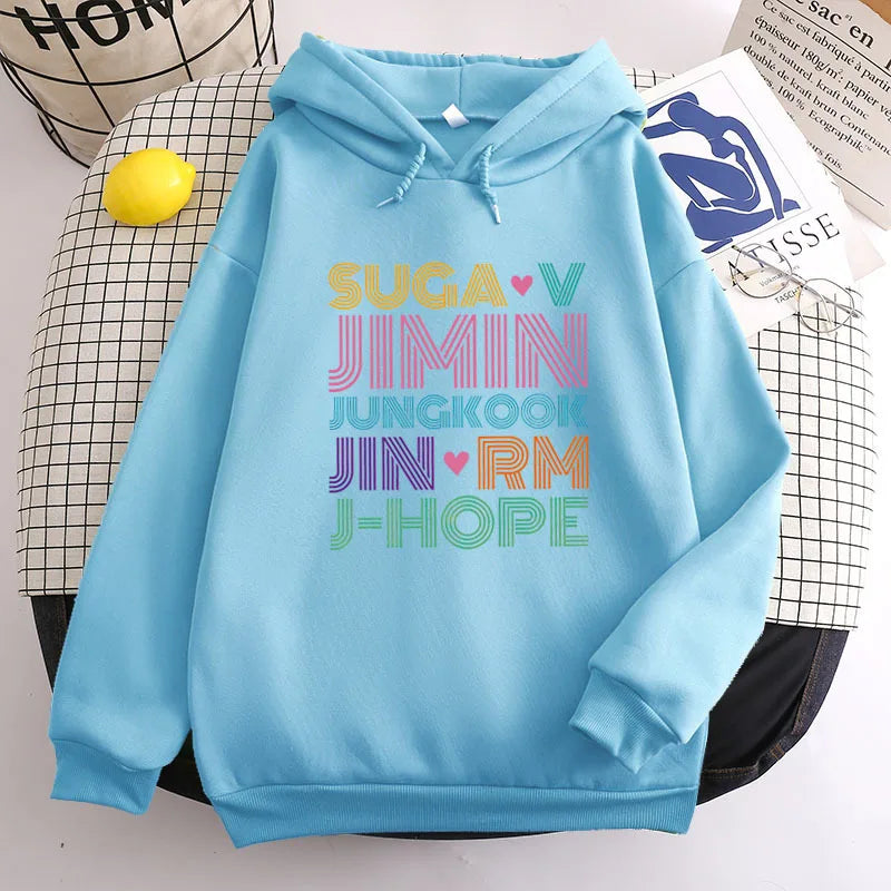 jimin hoodie BTS hoodie printed with 7 members' names for the Army in the world