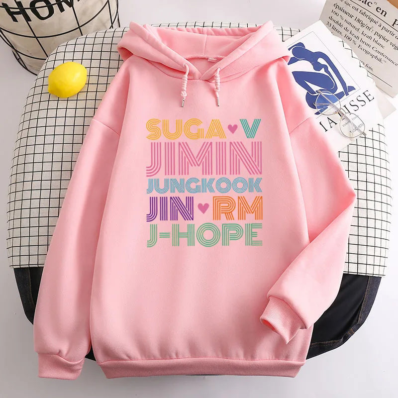 BTS hoodie printed with 7 members' names for the Army in the world